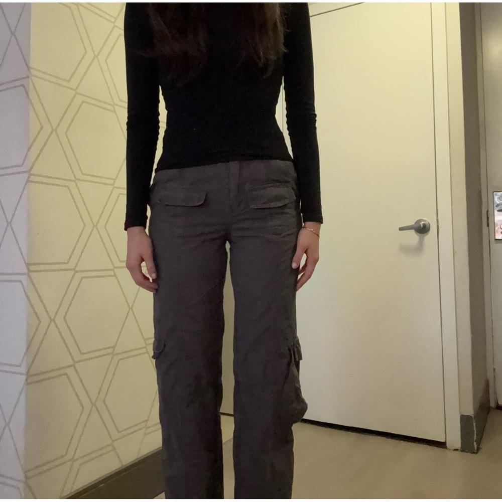 brandy kim cargo pants in light grey